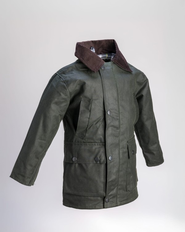 BURLEY JUNIOR GREEN WAXED JACKET FOR BOYS 2