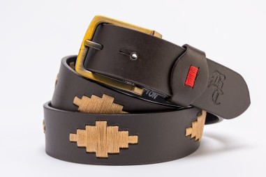 CINTURA ARGENTINA MARRONE E CAMMELLO