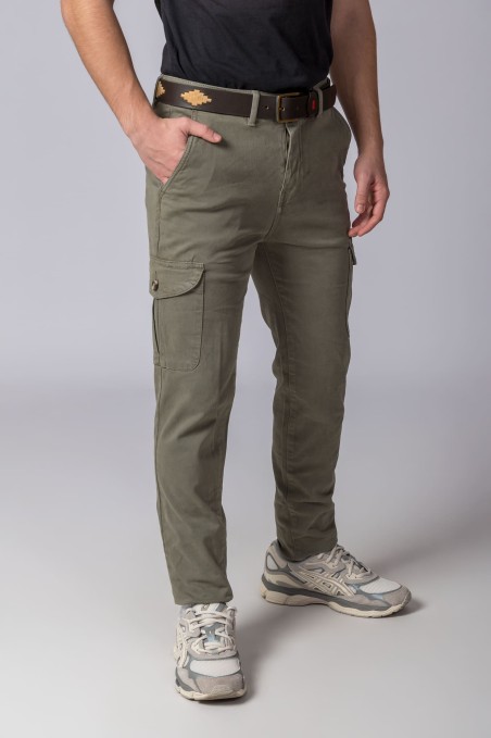 PANTALON CARGO VERT
