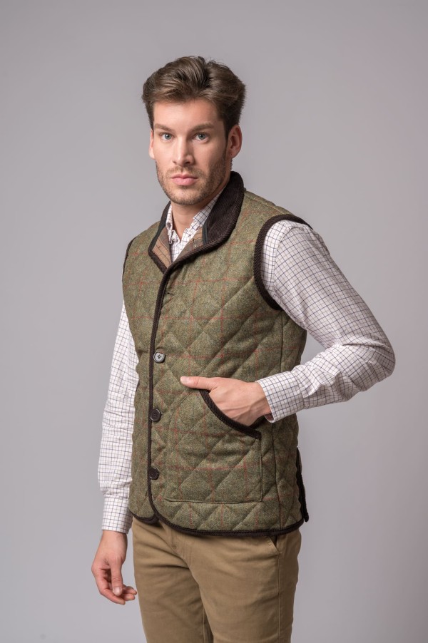 CHALECO TWEED VERDE