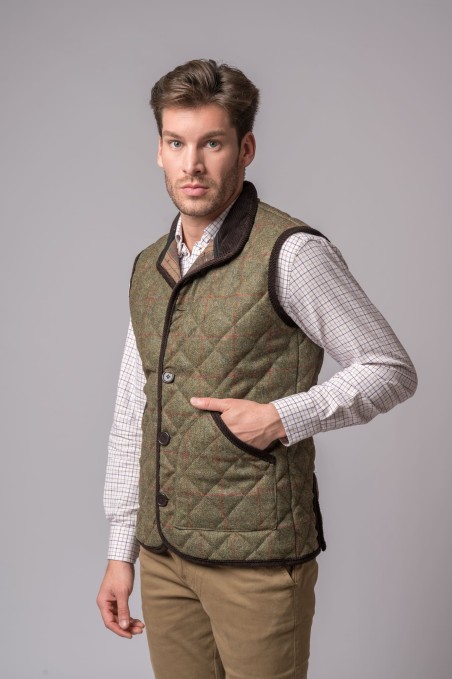 CHALECO TWEED VERDE