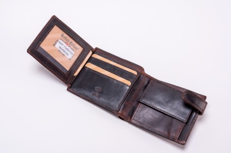 LEATHER WALLET WITH BLUE AND RED DIAMONDS