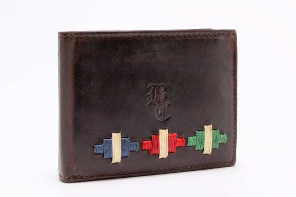 CARTERA PIEL ROMBOS AZUL, ROJO Y VERDE 2