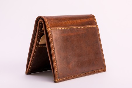 LEATHER CARD HOLDER WALLET BC HAZELNUT