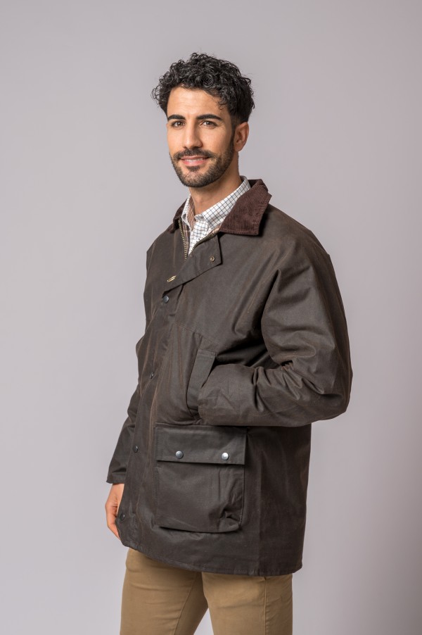 Veste en toile cirée Exeter, marron 2