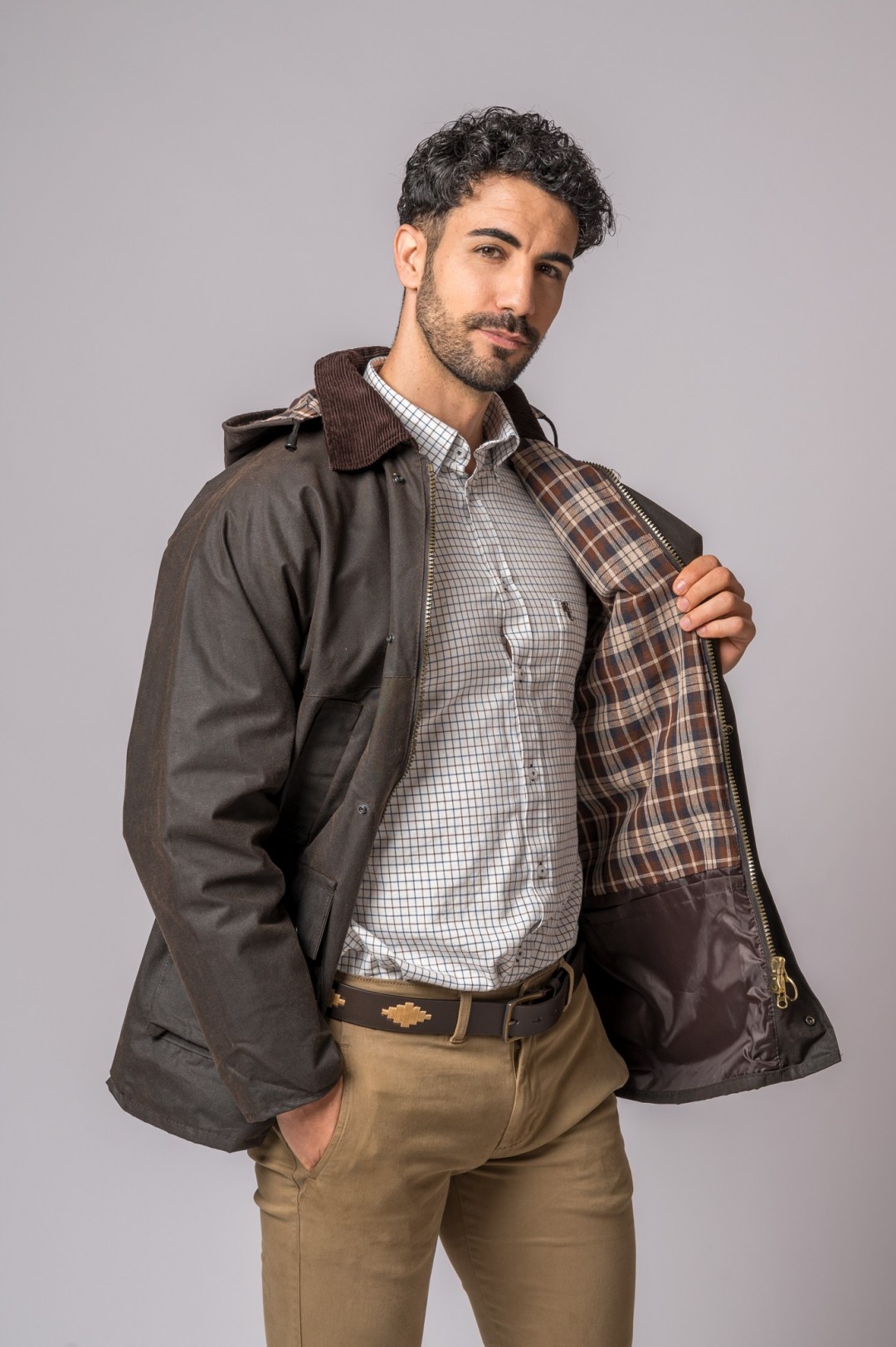 Giacca Exeter in cera marrone