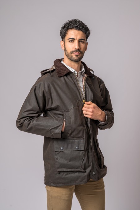Giacca Exeter in cera marrone