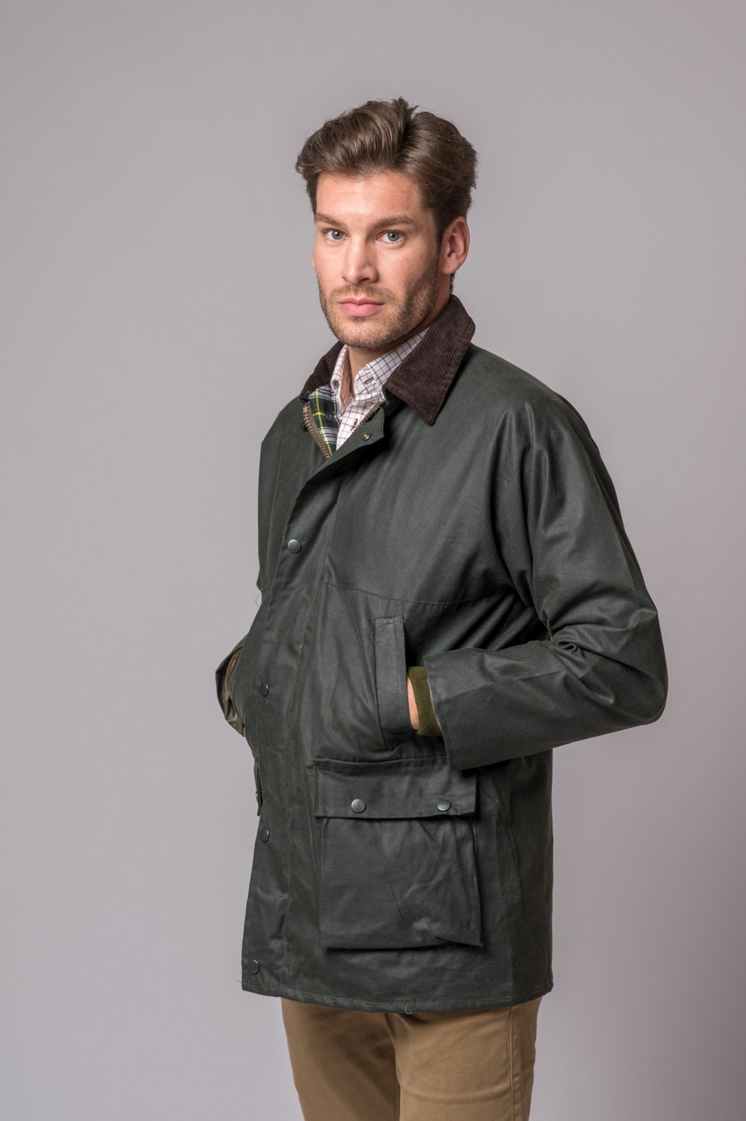 Chaqueta Encerada Exeter Verde