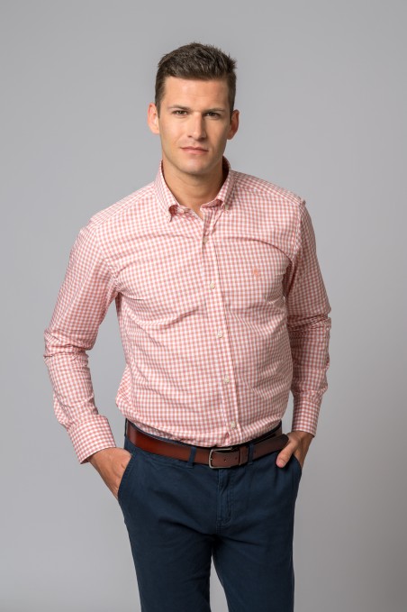 CAMISA XADREZ SALMÃO