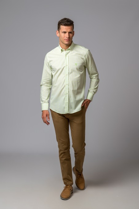 LIME GREEN PLAID SHIRT