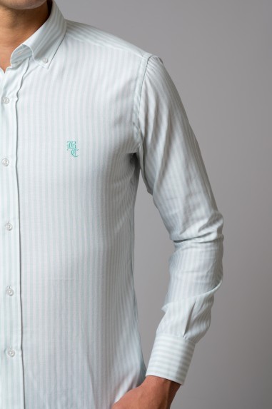 CAMISA DE RISCAS VERDE-ÁGUA PASTEL
