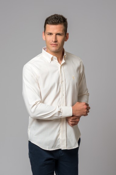 CAMISA DE RISCAS AMARELO PASTEL