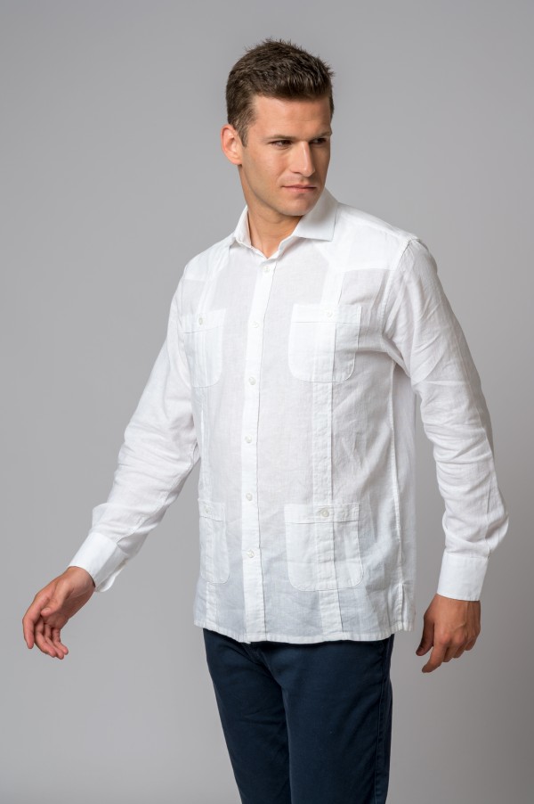 WHITE GUAYABERA SHIRT