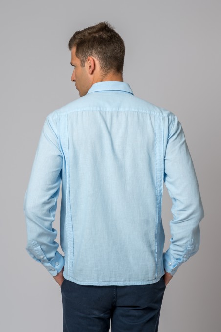 CAMISA GUAYABERA AZUL CELESTE