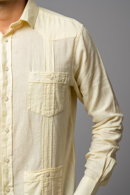 CAMISA GUAYABERA AMARILLA