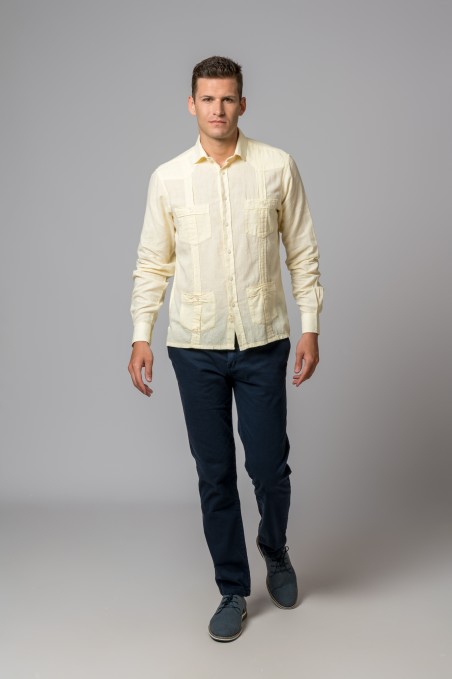 CAMISA GUAYABERA AMARILLA