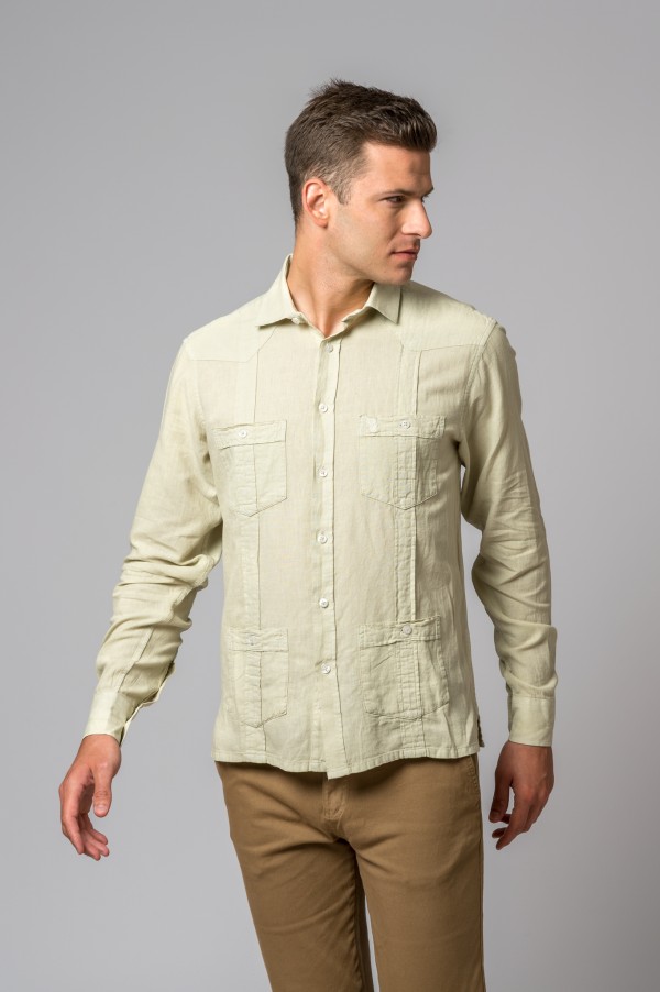 CAMISA GUAYABERA PIEDRA 2