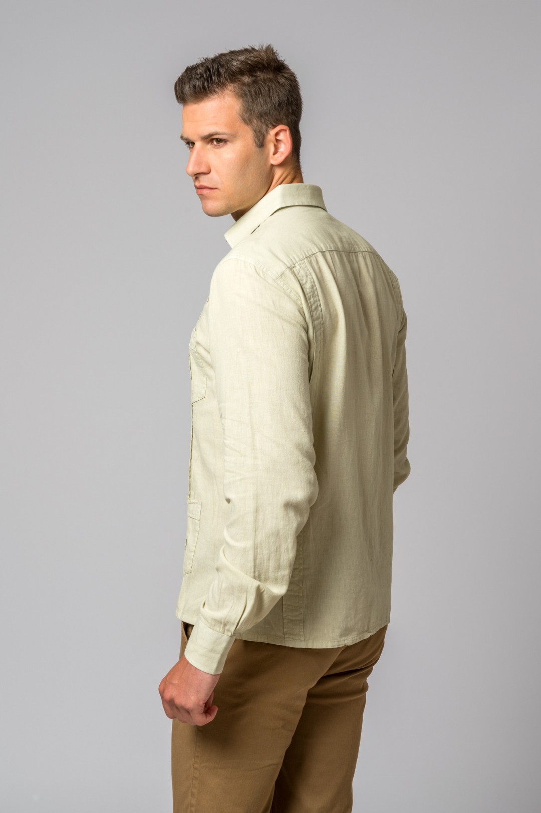 CAMISA GUAYABERA PIEDRA