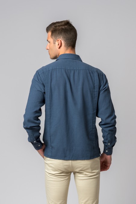 CAMISA GUAYABERA AZUL MARINO