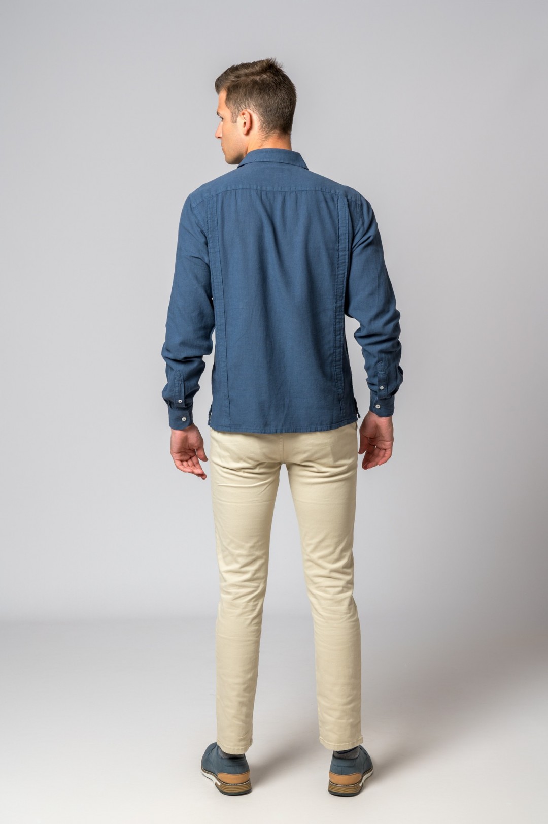 CAMISA GUAYABERA AZUL MARINO