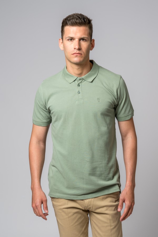 Polo de manga corta para hombre en color verde kaki