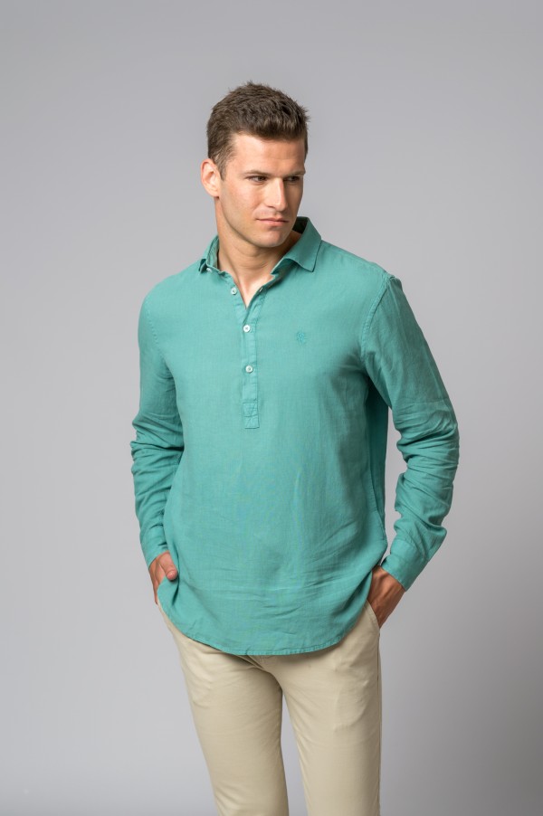 CAMISA POLERA TURQUESA BRITISH