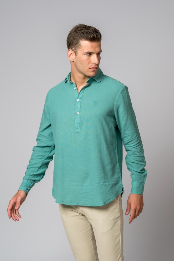 CAMISA POLERA TURQUESA BRITISH 2