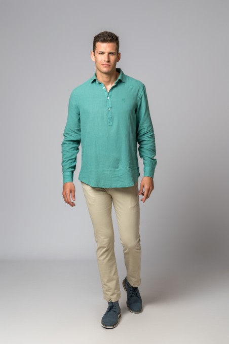 CAMISA POLERA TURQUESA BRITISH
