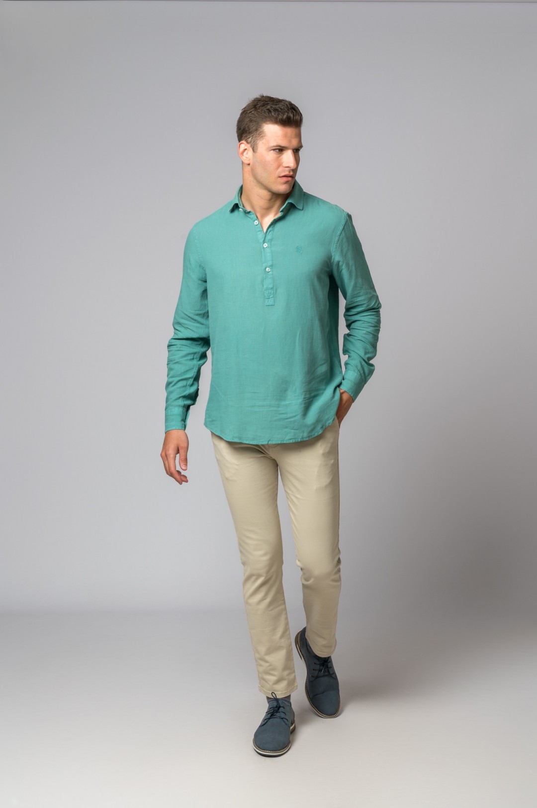 CAMISA POLERA TURQUESA BRITISH