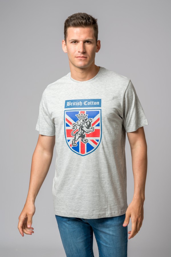 CAMISETA ESCUDO LEON GRIS