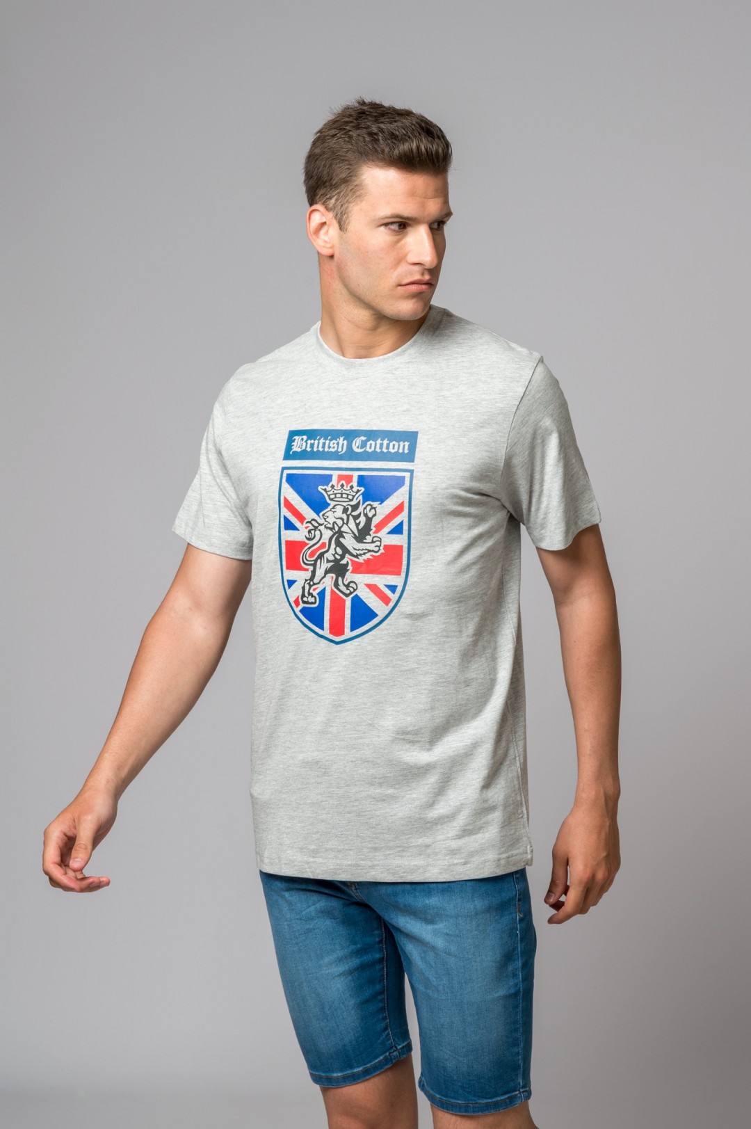 CAMISETA ESCUDO LEON GRIS