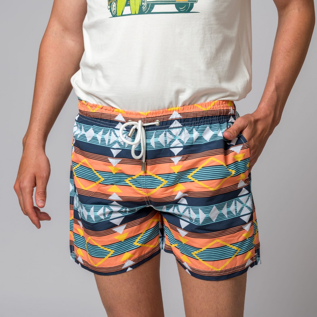 MULTICOLORED GEOMETRIC SWIMSUIT