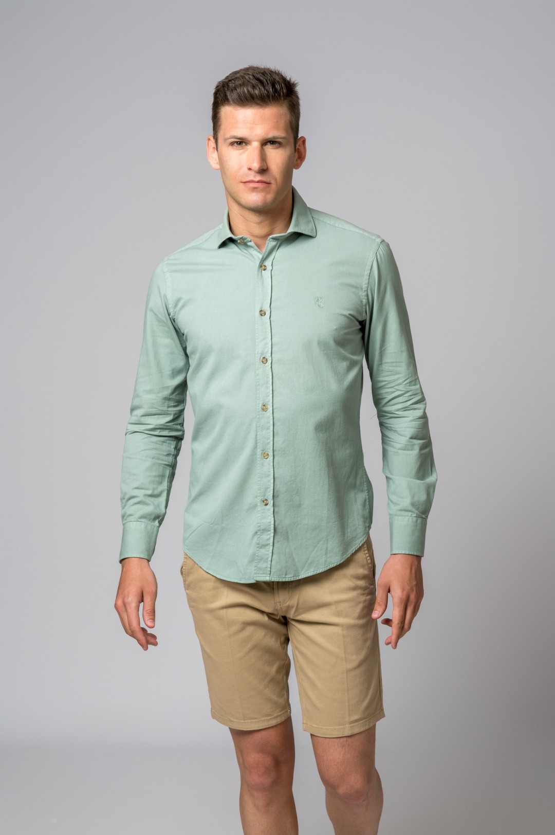 CHEMISE GRIS-VERT
