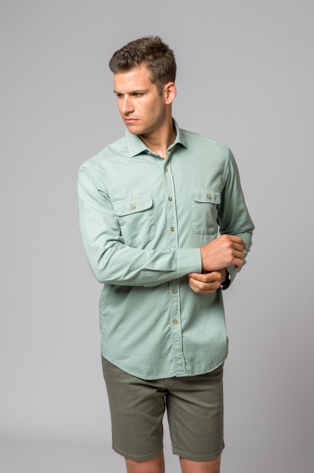 SOBRECAMISA BOLSILLOS VERDE AGUA