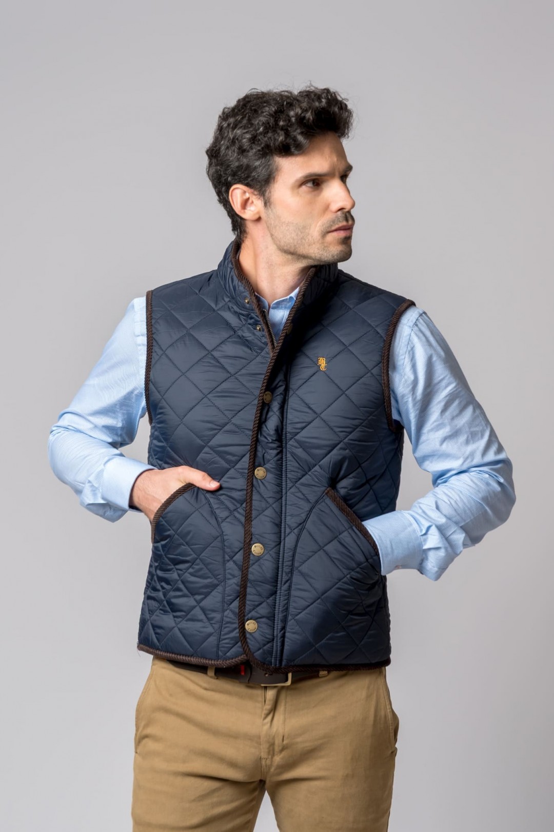 CHALECO MELTON AZUL MARINO