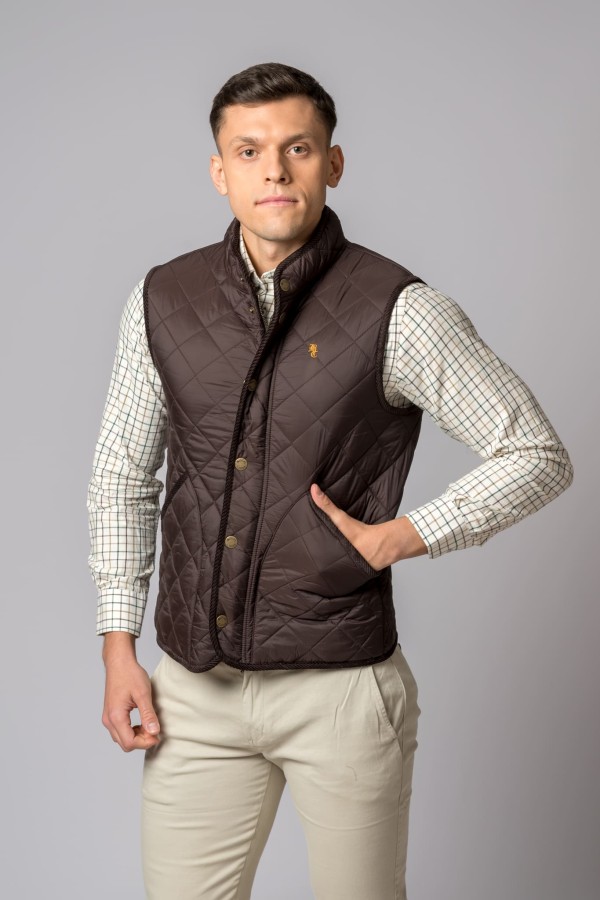 BROWN MELTON VEST
