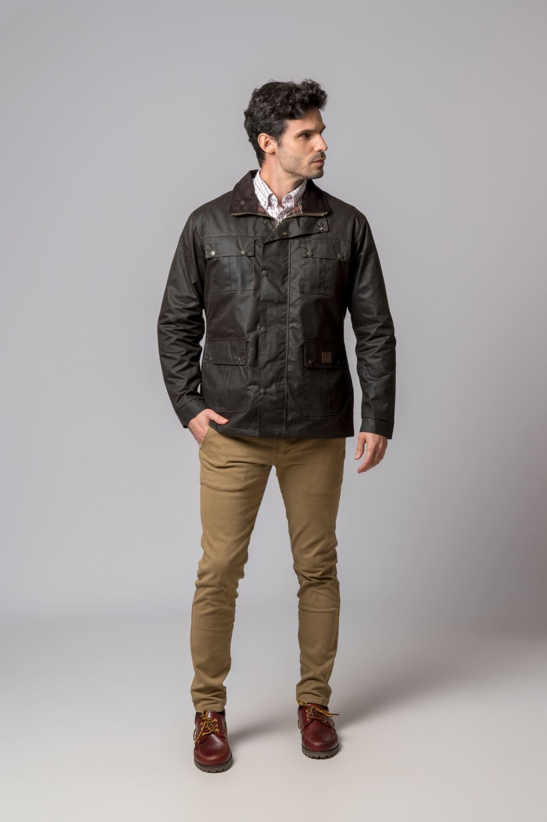 CHAQUETA ENCERADA BIKER