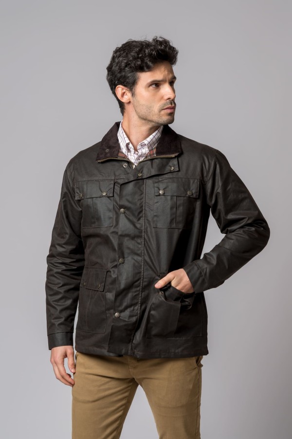 CHAQUETA ENCERADA BIKER