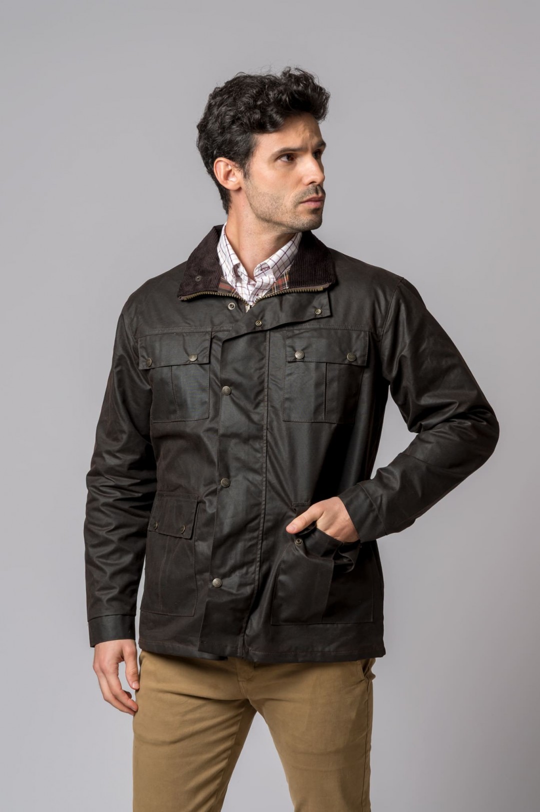CHAQUETA ENCERADA BIKER