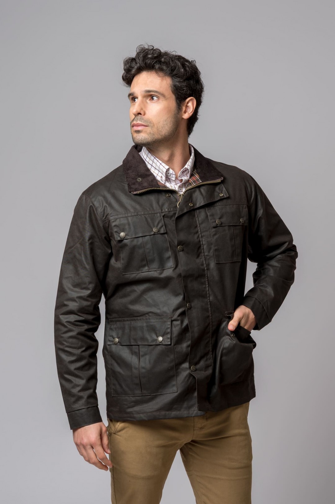 CHAQUETA ENCERADA BIKER