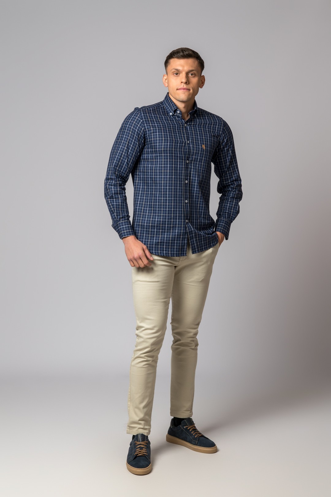 CAMISA DE CUADROS AZUL MARINO