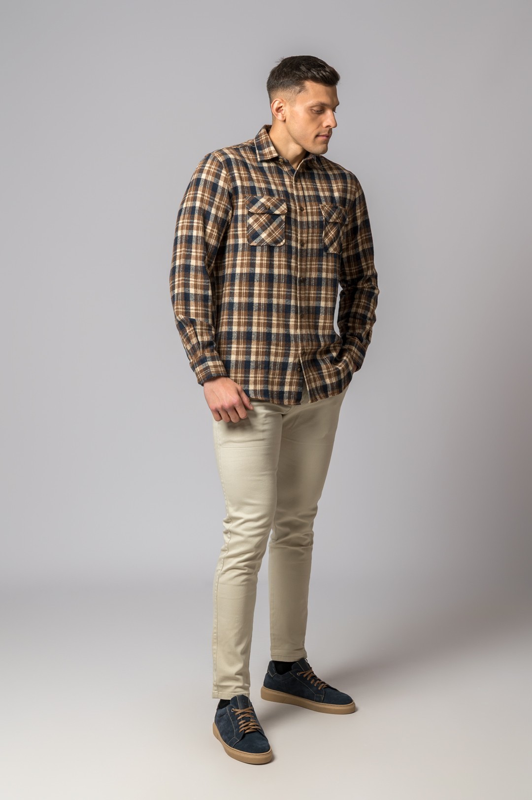 SOBRECAMISA CUADROS MARRÓN