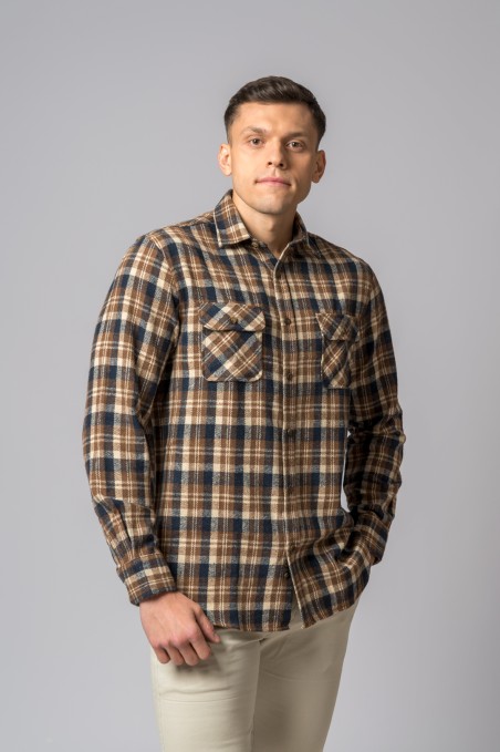 SOBRECAMISA CUADROS MARRÓN