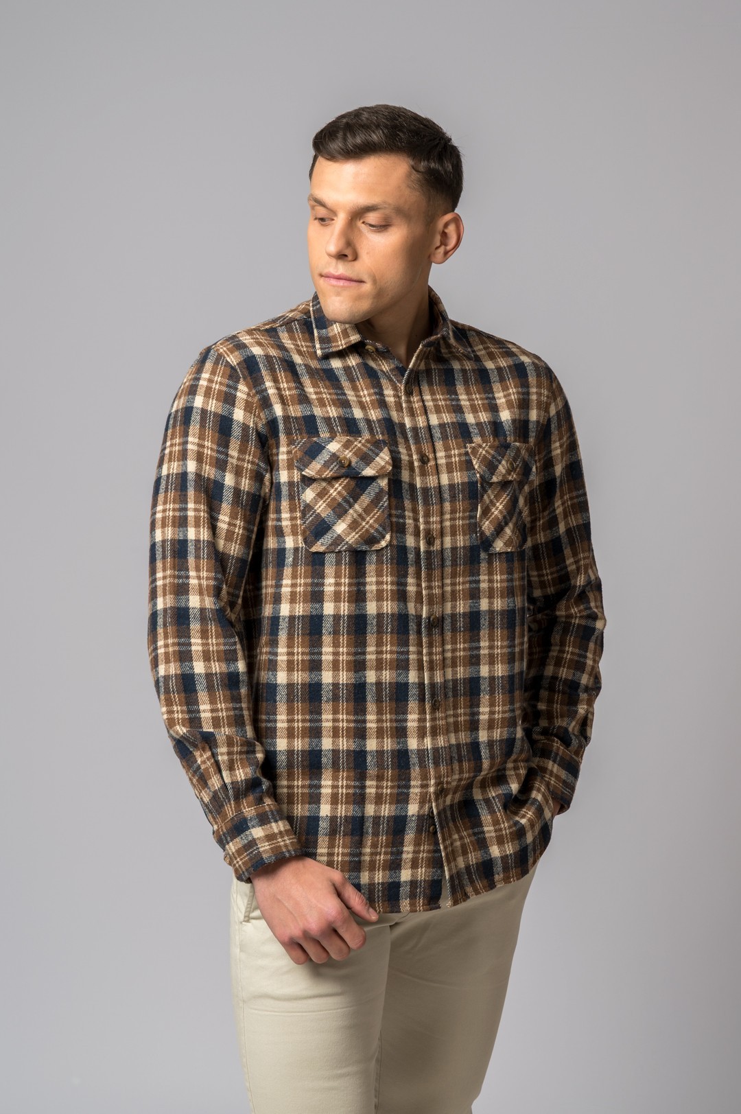 SOBRECAMISA CUADROS MARRÓN