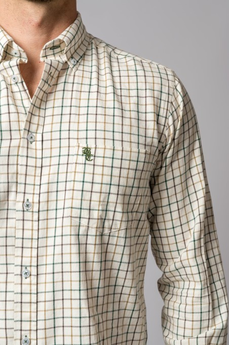 CAMISA CUADROS VERDE, MARRÓN Y CAMEL