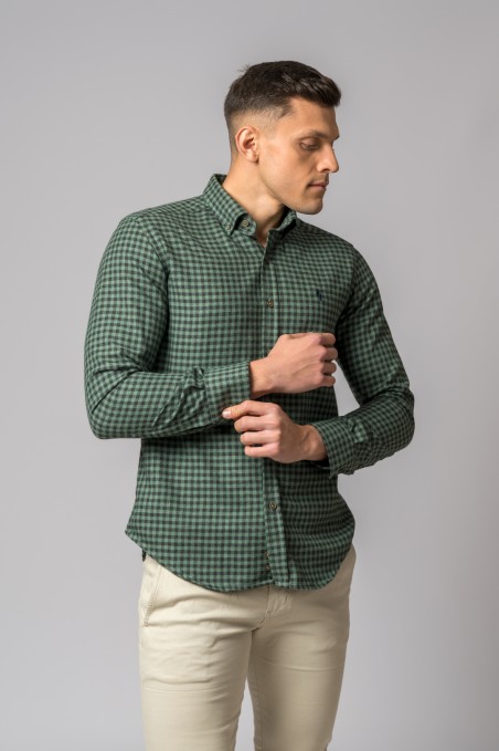 CAMISA CUADROS VERDE Y NEGRO