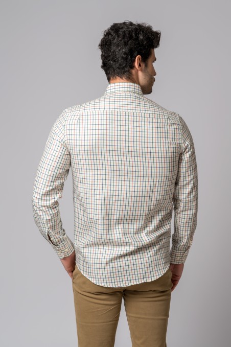 CAMISA CUADROS AZUL, NARANJA Y VERDE