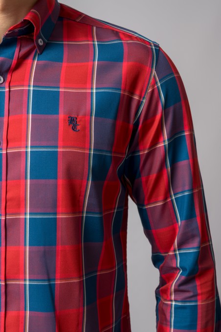 CAMISA CUADROS ROJO Y AZUL