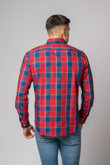 CAMISA CUADROS ROJO Y AZUL
