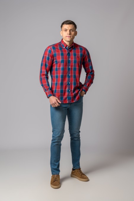 CAMISA CUADROS ROJO Y AZUL
